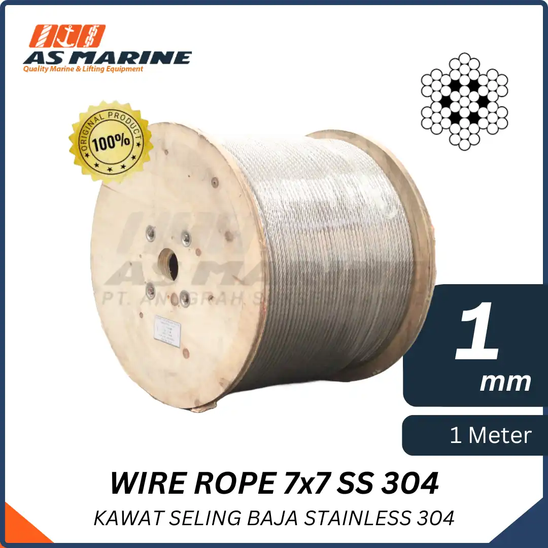 Wire Rope 7x7 Stainless Steel 304 1 mm